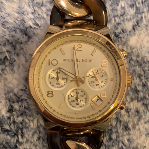 MICHAEL Michael Kors acrylic gold/tortoise watch - Picture 5 of 7